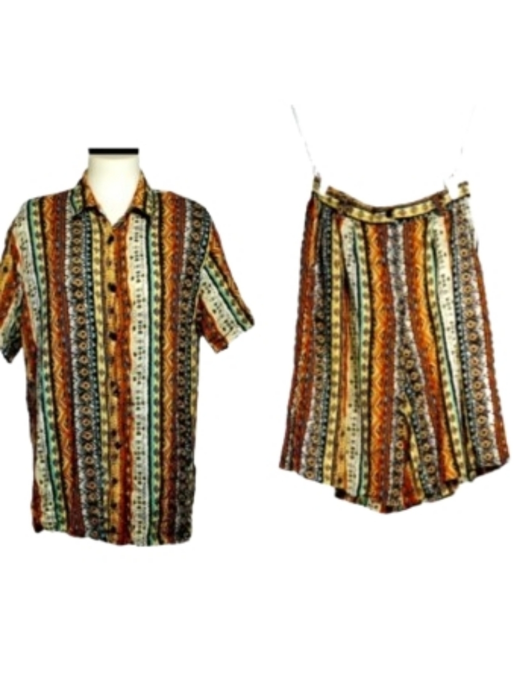 Liberty Fashion Shirt Short Set Sz Lg